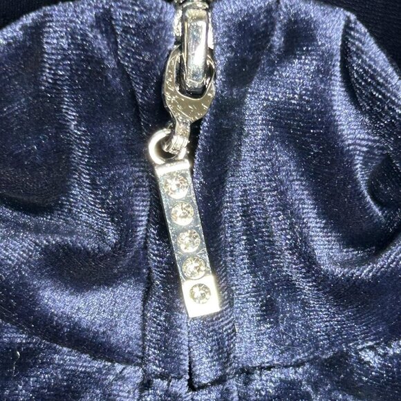 Susan Graver Weekend Vest Womens Large Navy Quilted Velvet Full Zip Mock Neck - Picture 5 of 10